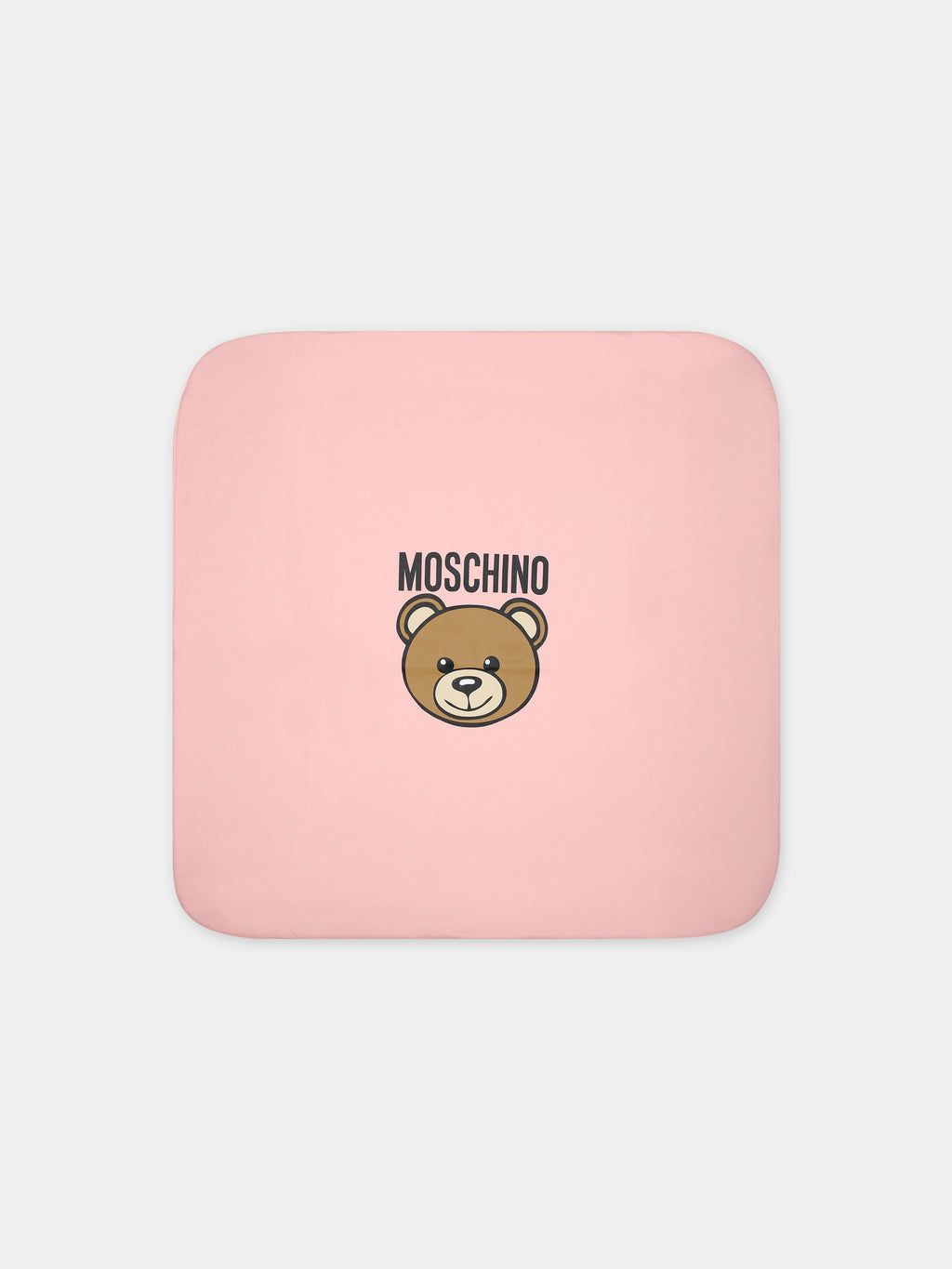 Coperta rosa per neonata con Teddy Bear e logo